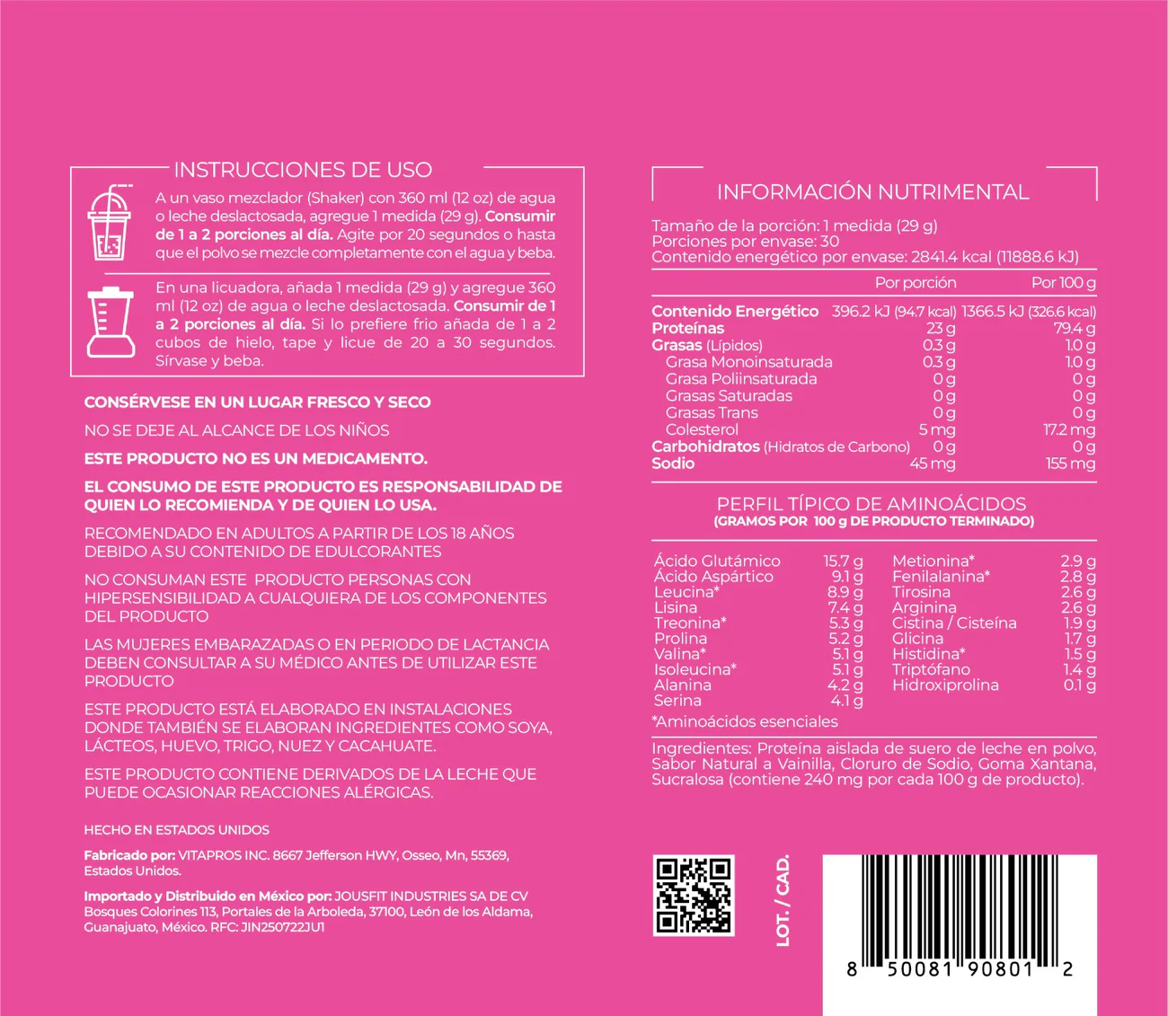 Jousfit4u proteina de vainilla - Imagen 3